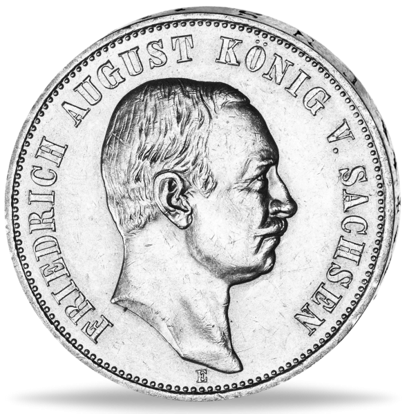 Sachsen 3 Mark Friedrich August III. 1913 - Silber - Münze Vorderseite