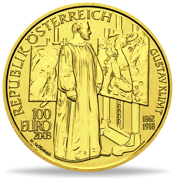 Österreich, 100 Euro Malerei, 2003, Gold, PP - Münze Vorderseite