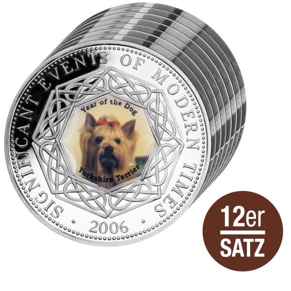 12x 1 Dollar Jahr des Hundes - Satzbild