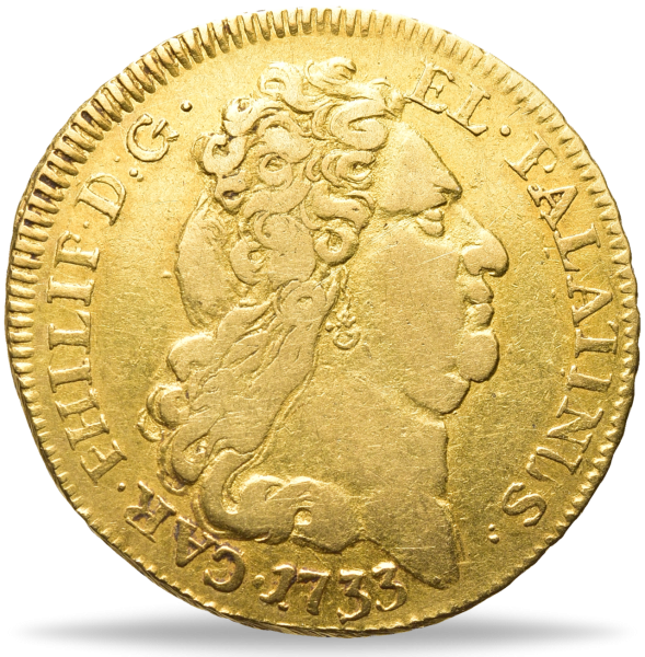 Pfalz-Neuburg, 1/2 Carolin 1733, Kurfürst Karl Philipp - Gold Münze Vorderseite