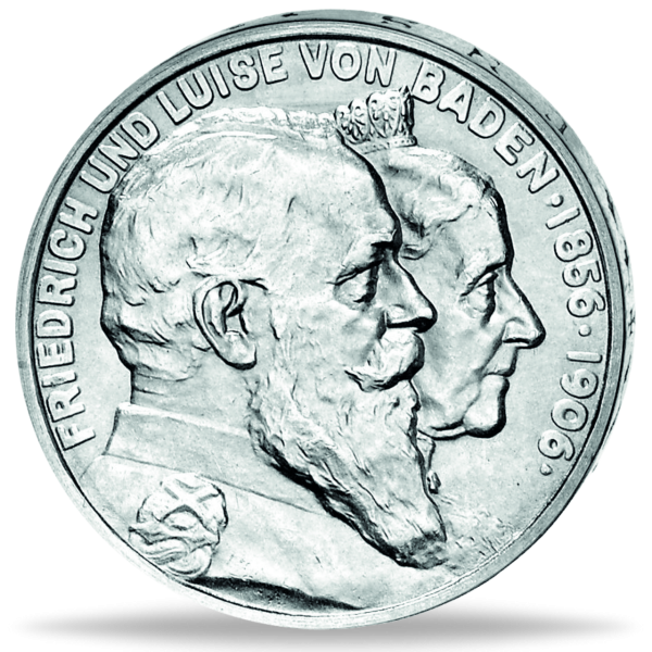 5 Mark Goldene Hochzeit Friedrich I. und Luise - Vorderseite Münze