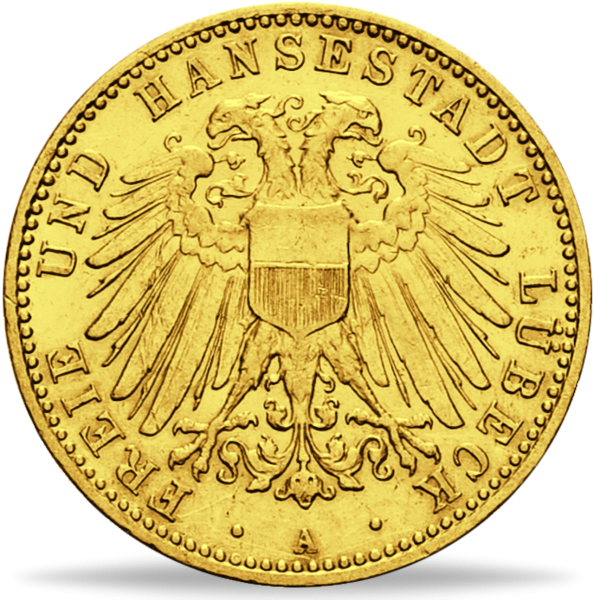 10 Mark „Lübecker Stadtwappen 1909 A“ (Jaeger 228) - Münze Vorderseite