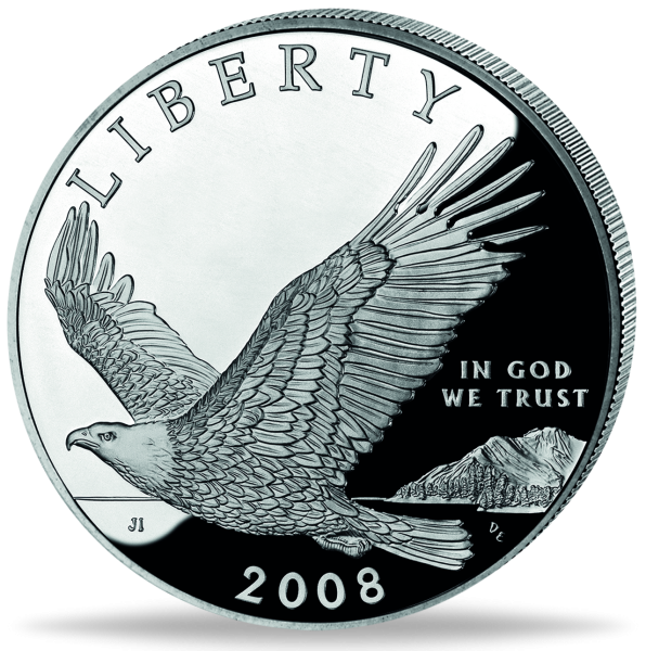 1 US Dollar Bald Eagle - 2008 Silber - Münze Vorderseite