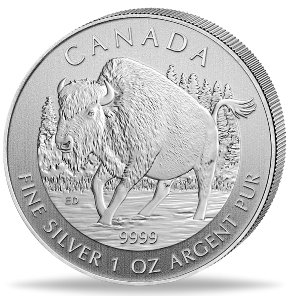 Kanada, 5 Dollar Bison Silber 2013 Münze Vorderseite