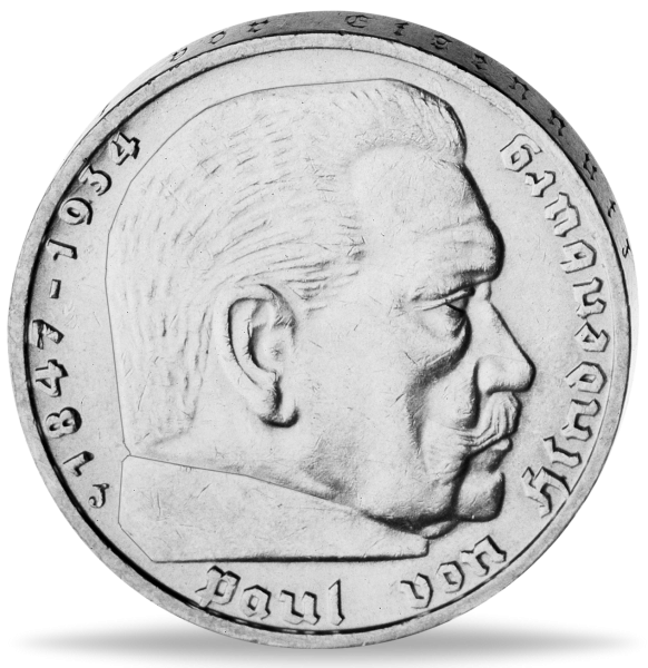 5 Reichsmark Paul von Hindenburg - Vorderseite Münze