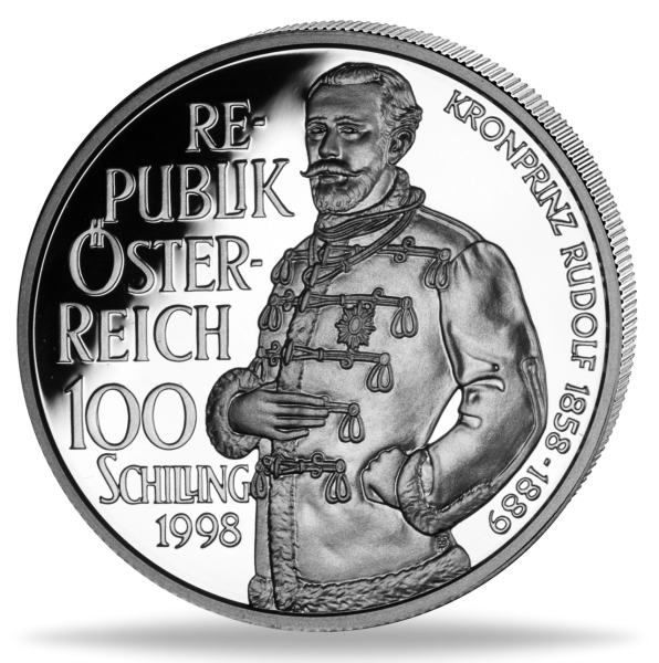 100 Schilling Kronprinz Rudolf - Münze Vorderseite