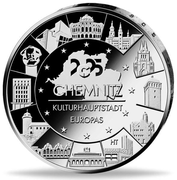 20 Euro Chemnitz – Europas Kulturhauptstadt 2025, Silber, st - Münze Vorderseite