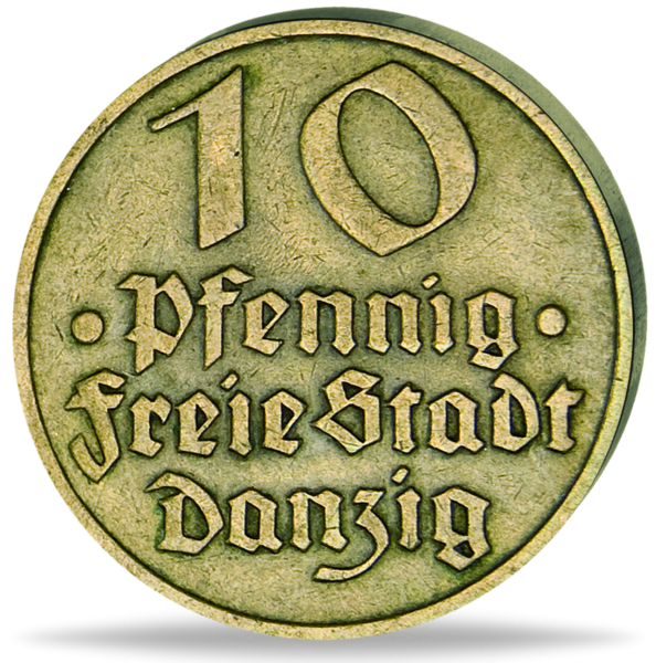 10 Pfg Danzig          1932 - Münze Vorderseite