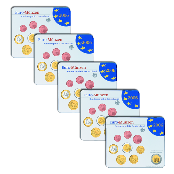 Deutschland 5x 5,88 Euro-Kursmünzensatz - 2006 Stempelglanz