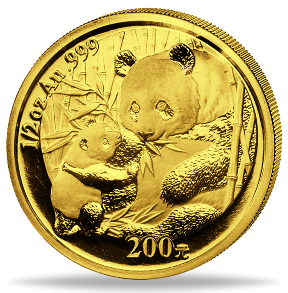 200 Y China Panda 1/2 Oz - Münze Vorderseite