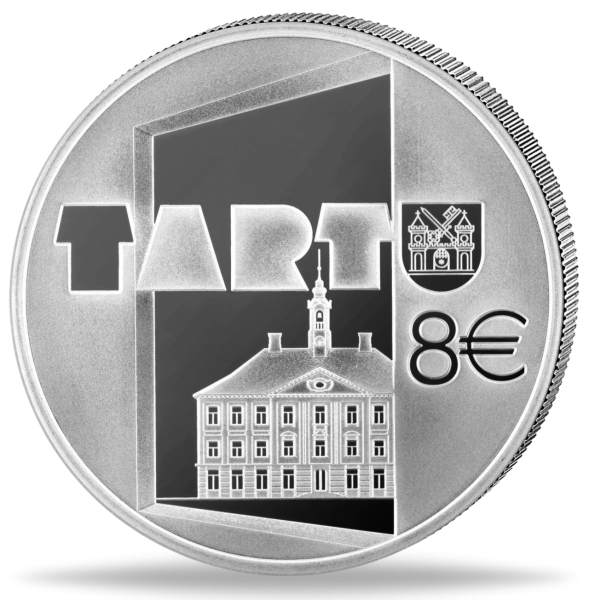 Estland, 8 Euro, Hansestadt Tartu, 2024, Silber PP - Münze Vorderseite