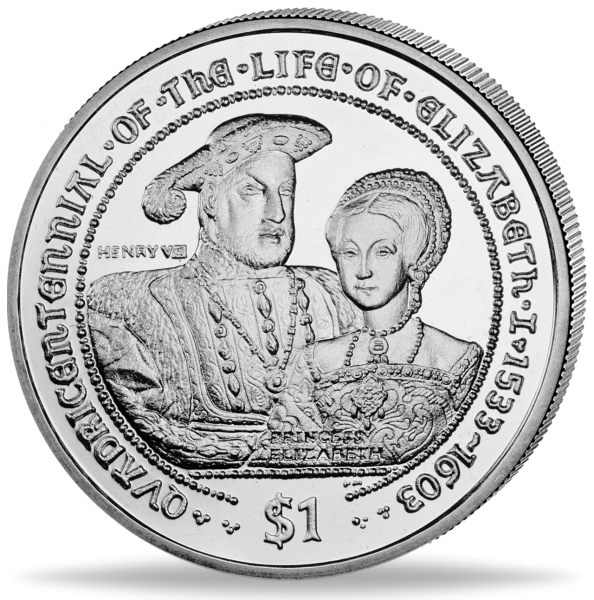 British Virgin Islands, 1 Dollar 2003, Heinrich VIII. - Münze Vorderseite