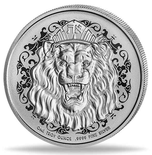 1oz Roaring Lion Ag - Münze Vorderseite