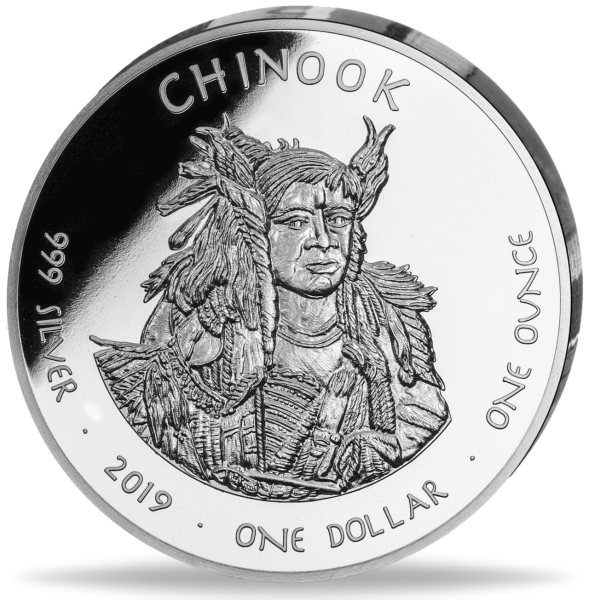 1 Dollar Chinook Indianer - Vorderseite Münze