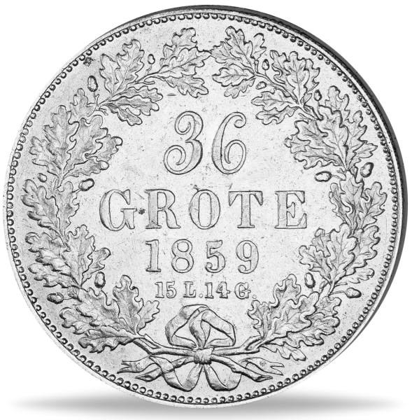 Bremen, 36 Grote1859 - Silber - Münze Vorderseite