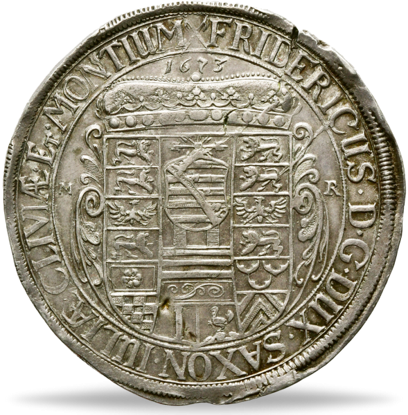 Sachsen-Gotha-Altenburg, Taler 1673, Herzog Friedrich I. Münze Vorderseite