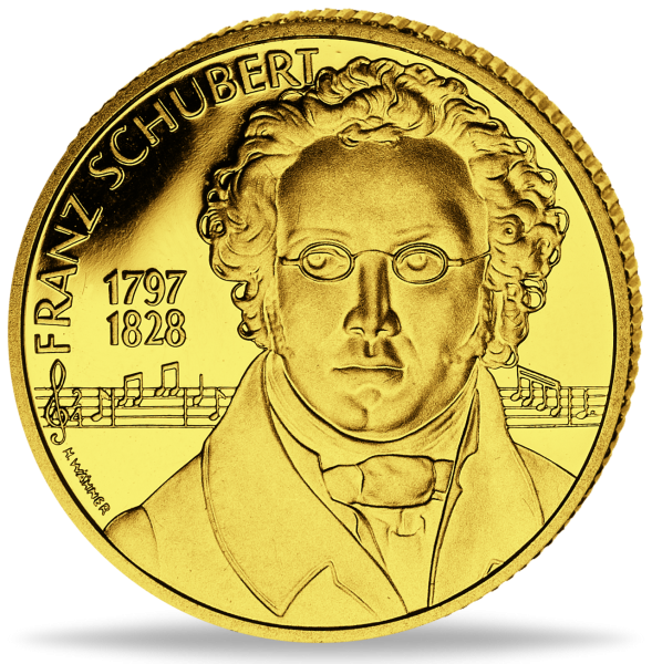 Österreich, 500 Oes 1997, Franz Schubert - Gold - Münze Vorderseite