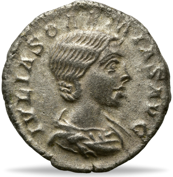 Römisches Reich, Denar 218-222, Julia Soaemias, Münze Vorderseite