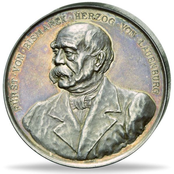 Silber-Medaille - Zum 80. Geburtstag von Otto von Bismarck - 1895 - Münze VS