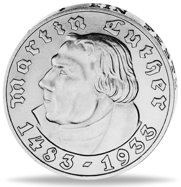 3. Reich, 5 Reichsmark Martin Luther (J.353) - Silber - Münze Vorderseite