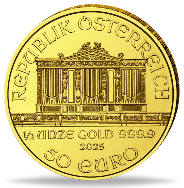 50 Euro Philharmoniker 1/2 Unze Gold - Münze Vorderseite