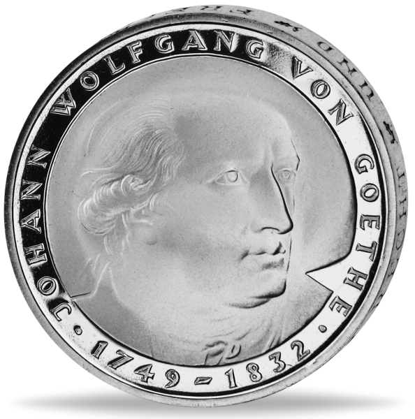 5 Deutsche Mark Johann Wolfgang von Goethe - Vorderseite BRD Münze