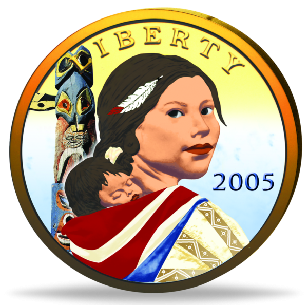 1 US-$ „Sacagawea - Kiowa" - Münze Vorderseite